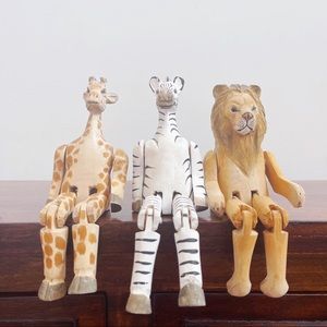 Hand Carved Wood Safari Theme Animal Nursery Decor